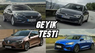 C SEGMENTİ ARAÇLARIN GEYİK TESTLERİ | (Golf 8 , Yeni Leon , Scala , Focus , Megane)