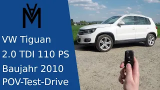VW Tiguan 2 0 TDI BlueMotion Diesel Test Drive POV German Autobahn Top Speed