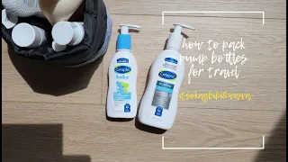 easiest way to pack pump bottles for travel | no cost , no spills, no messy, stress free packing