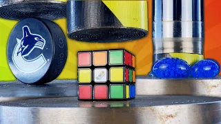 How to solve a Rubik's Cube with a hydraulic press!