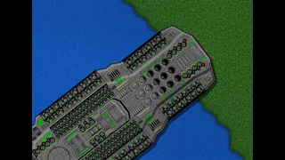 A harmless (?) mega freighter (Rusted Warfare: major experimentals mod)