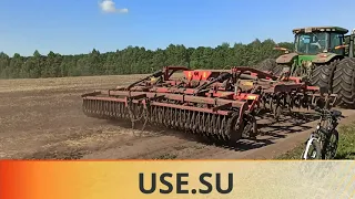 John Deere 8310R и культиватор Vaderstad Top Down 500