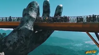 Golden Bridge on Ba Na Hills, Da Nang, Vietnam - Stunning Footage DA NANG TRAVEL