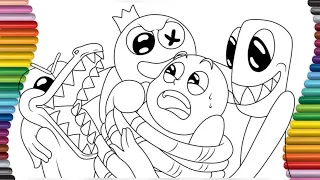 RAINBOW FRIENDS Coloring Pages / Color all the bosses + Ending Chapter  14 / NCS MUSIC