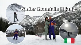 SONDRIO CITY TOUR & 8 HOURS WINTER HIKING IN THE MOUNTAIN THROUGH DEEP SNOW |ITALY| BEAutiful VLOGS