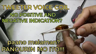 TWEETER VOICE COIL WALANG POLARITY NA NAKA INDICATE, PAANO MALAMAN?