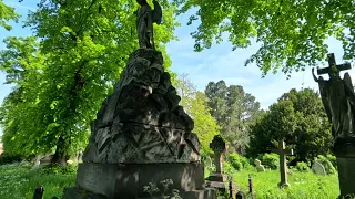 London's beautiful Brompton Cemetery.With a mysterious tomb.