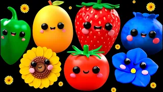 Baby Fruit Dancing with the Flowers🌻🌻🌻SENSORY VIDEO💐🌹🌷🦋🌼