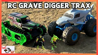 Grave Digger Trax & Megalodon Storm RC Monster Trucks