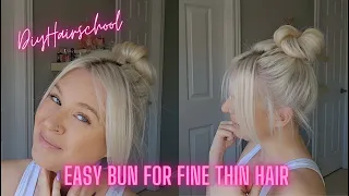 Perfect Messy Bun For Thin Fine Hair - Easy Messy Bun Tutorial