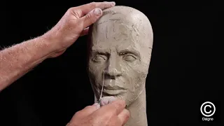 SCULPTER ET MODELER LE NEZ ET LA BOUCHE SUR UN CRÂNE D'ARGILE