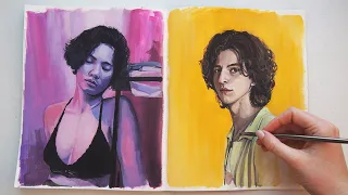 painting portraits with gouache 🌟