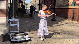 WV GIRL PLAYS COUNTRY ROADS - John Denver | Violin Street Performance