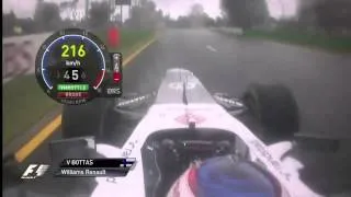 F1 Australia 2013 Qualifying Q2 Valtteri Bottas Onboard Wet Natural Sounds