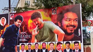 thalapathy varisu banner in dindigul Vijay fans fort@umaarajendracinemas3682 #pkv