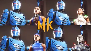 Mortal Kombat 11: Kitana getting arrested by Robocop in every skin variation