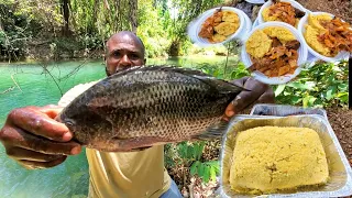 hanging out at the river cooking turn cornmeal with escovitch fish natural way of life