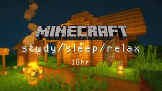 Minecraft but youre camping at a village - music with rain sounds to study and relax to