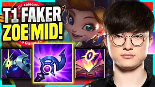 FAKER TRIES ZOE WITH NEW ITEM LUDENS TEMPEST! - T1 Faker Zoe Mid vs Galio! | Preseason 11