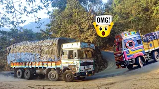 Dare To Drive Truck Driving Skills | Truck And Lorry Videos | Ghat Truck Driving | Trucks In Mud