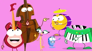 Maratona de músicas temáticas 🎸🥁🎙️ Música infantil | Notas Musicais | Instrumentos 21 minutos