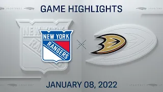 NHL Highlights | Rangers vs. Ducks - Jan. 8, 2022