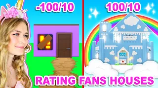 Going UNDERCOVER To RATE FANS HOUSES In Adopt Me! (Roblox)