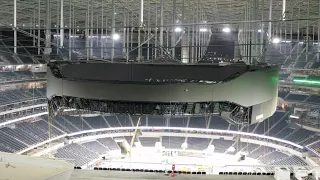 PEEKING INSIDE SoFi STADIUM AT NIGHT