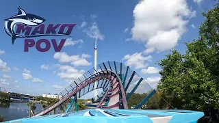 Mako POV (Front Row, 2022, 4K 60FPS), SeaWorld Orlando B&M Hyper Coaster | Non-Copyright