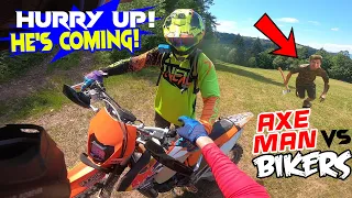Angry People VS Dirt Bikers - Angry Man with Axe Chase Bikes