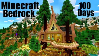 100 Day’s in Minecraft Bedrock Building a Treehouse/Forest Base!(Full Movie)