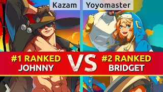GGST ▰ Kazam (#1 Ranked Johnny) vs Yoyomaster (#2 Ranked Bridget). High Level Gameplay