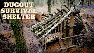 Building A Dugout Viking Style Shelter With Hand Tools. Bushcraft Camping.-GIVEAWAY!!!