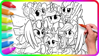 Coloring Pages MY LITTLE PONY - Friendship is Magic | How to color My Little Pony. Drawing Tutorial