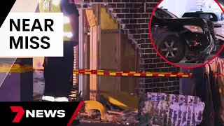 Narrow escape for family after car ploughs through home | 7 News Australia