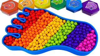 Satisfying Video | How To Make Rainbow Foot Bathtub With Mixing Beads | By Sweet Mixing