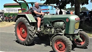 Das finale Ereignis- die Abreise der Traktor Raritäten 12. Traktortreffen  in Schmitt 04.06.2023