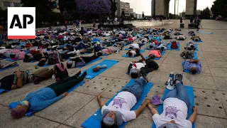 Hundreds take a 'mass nap' in Mexico City on World Sleep Day