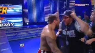 Daniel Bryan arguing with a fan