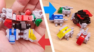 LEGO brick robot transformers tutorial - Lion combiners transformer Lion V mini (similar to Voltron)