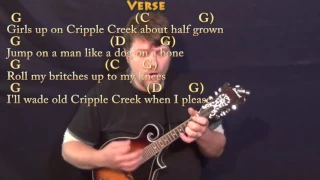 Cripple Creek  - Mandolin Cover Lesson in G with Chords/Lyrics