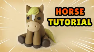 🔴DIY how to make a HORSE - Easy Polymer Clay, Fondant cake Tutorial