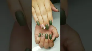 Dip powder nails/uñas naturales/ #mattenails#greennails#dipmani#nails#lizanailsdreams#glitternails