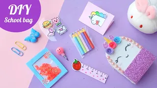 DIY mini School backpack / DIY Miniature UNICORN Back to School Supplies - that really