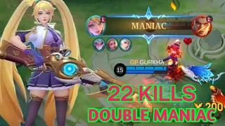LAYLA 22 KILLS + DOUBLE MANIAC | LAYLA TUTORIAL FOR BEGINNERS | HOW TO PLAY LAYLA IN MOBILE LEGENDS