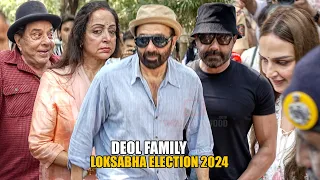 Deol Family arrive to Cast Vote | Dharmendra, Hema Malini, Sunny Deol, Bobby Deol, Esha Deol