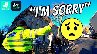 I ALMOST HIT A POLICE OFFICER!!! Embarrassing Mistake!! UberEats & Deliveroo In London