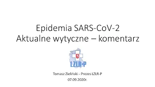 Webinar LZLR-P 7 września 2020 r . Aktualne wytyczne związane z epidemią