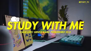 📚1-Hour Study With Me Late Night 🎵 Calm LO-FI for Deep Focus / Relaxing Rain Sound / Pomodoro 25-5