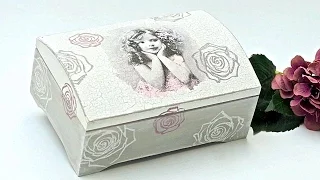 Decoupage box with a vintage girl  Tutorial  ---  DIY by Catherine